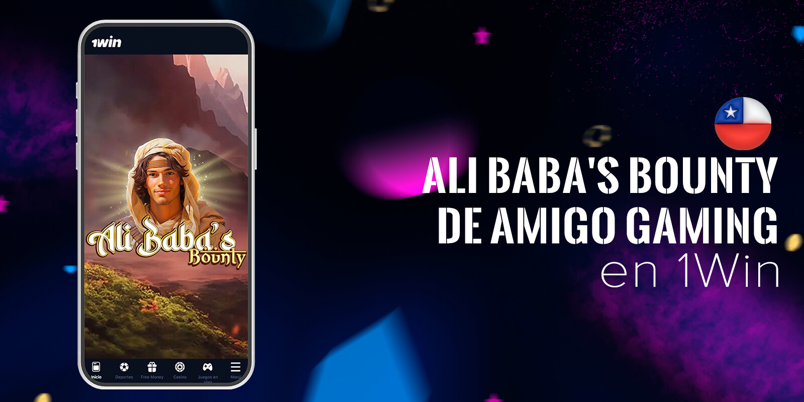 Tragamonedas Ali Baba's Bounty de Amigo Gaming con tiradas gratis, multiplicadores y función Golden Key.