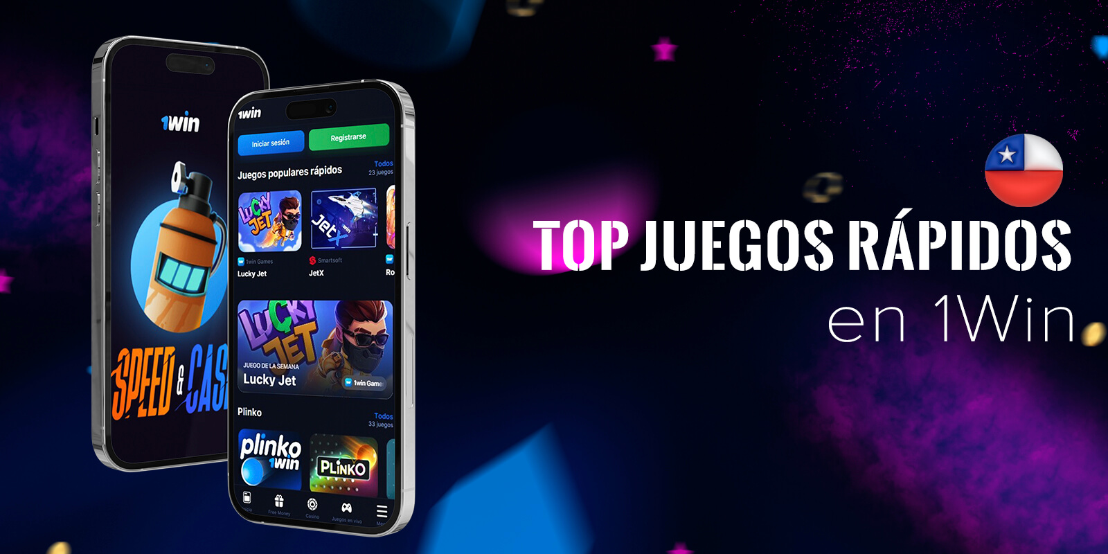 Juegos rápidos populares en 1Win: Plinko XY, Mines y Speed-n-cash.